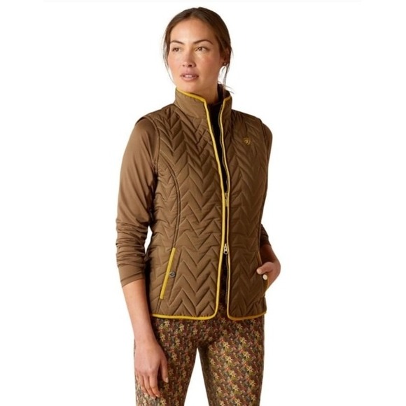 Ariat Jackets & Blazers - Ariat Ashley Insulated Vest Quilted Equestrian Fox Hunt Lining Womens Medium